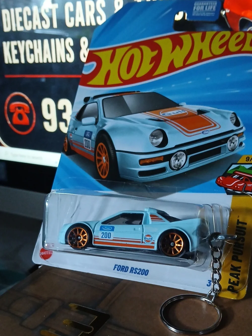 Ford RS200 Hot Wheels Car Keychain - Light Blue